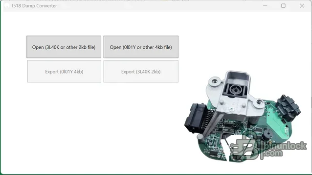 Audi J518 ELV dump converter interface with 3L40K 2KB and 0L01Y 4KB import and export options