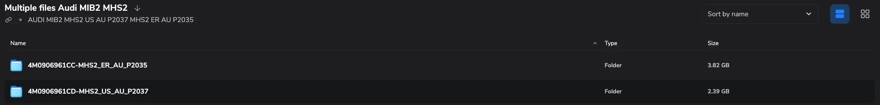 Audi MIB2 MHS2 US and EU firmware pack 4M0906961CC 4M0906961CD P2035 P2037 infotainment update files