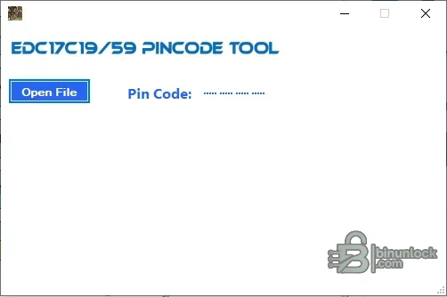 EDC17C19 and EDC17C59 PIN-code extraction module for a selected file