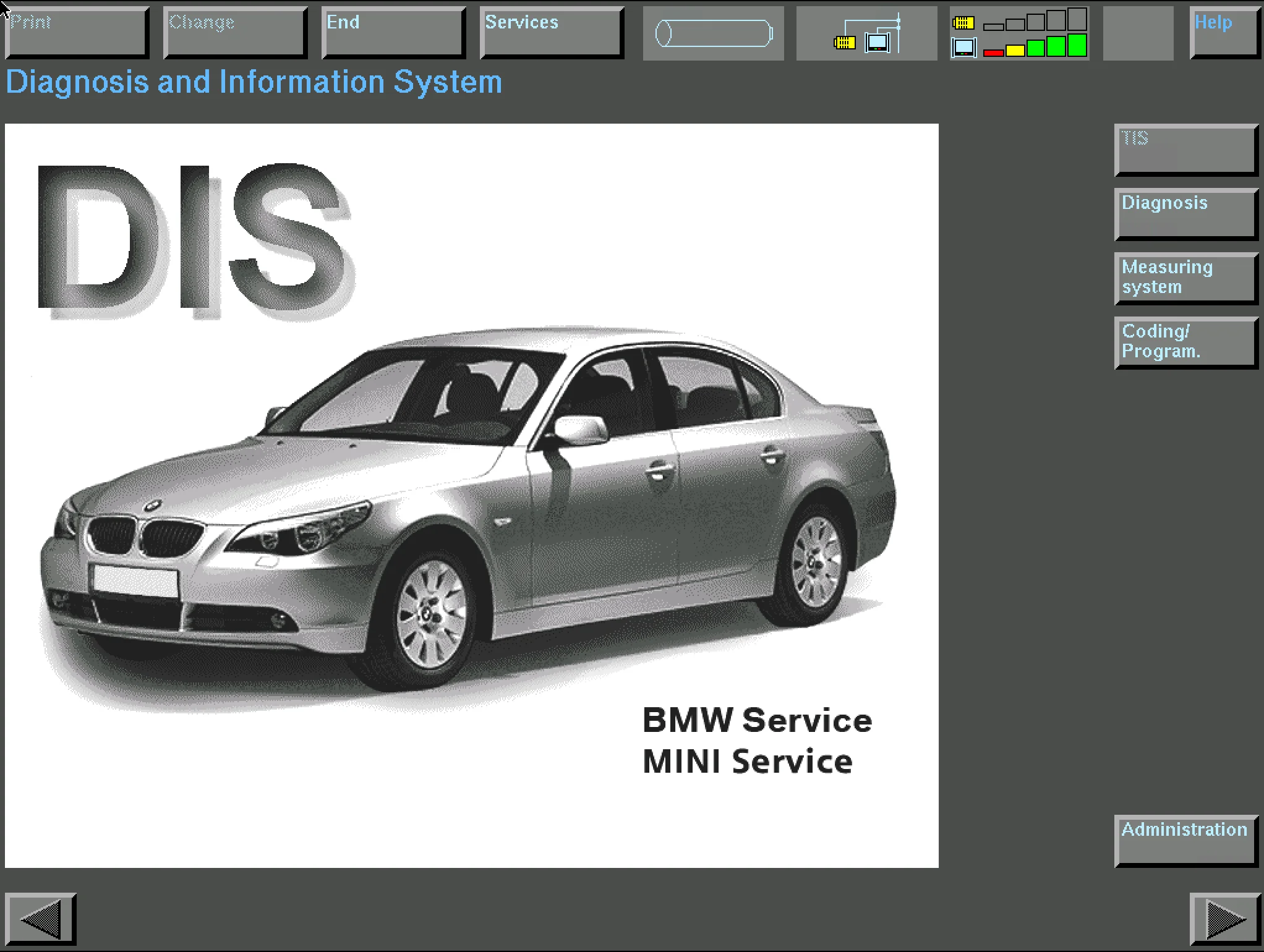 BMW DIS GT1 diagnostic interface from VMware virtual machine for E-series and MINI vehicles