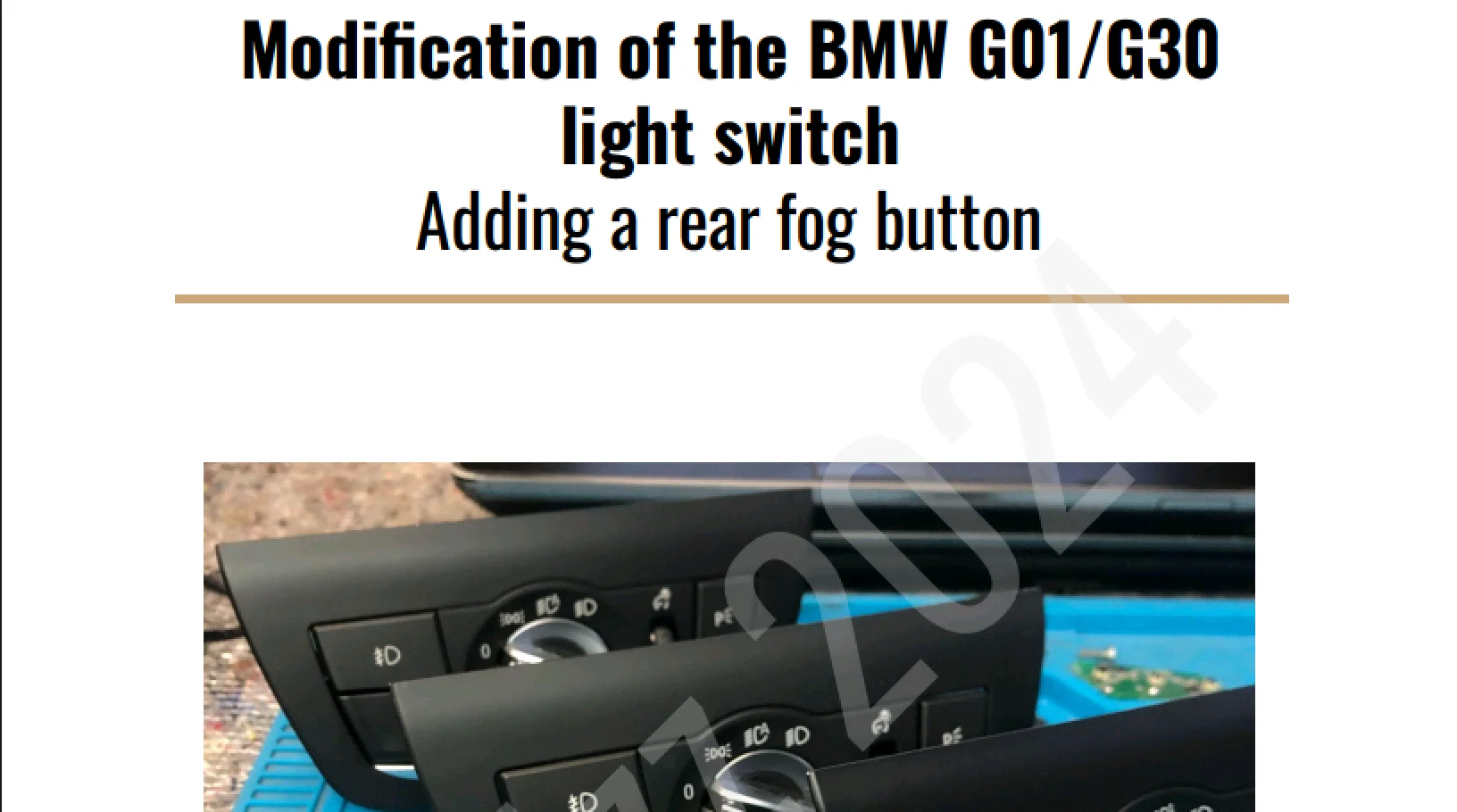 BMW G30 and G01 rear fog switch tutorial 2024 showing firmware and LIN workflow
