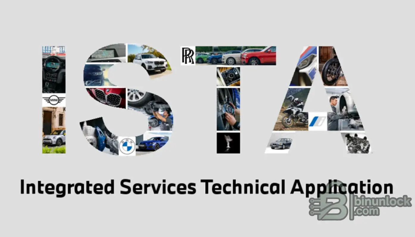 BMW ISTA splash screen showing Integrated Services Technical Application used for diagnostics, guided tests, and service workflows.