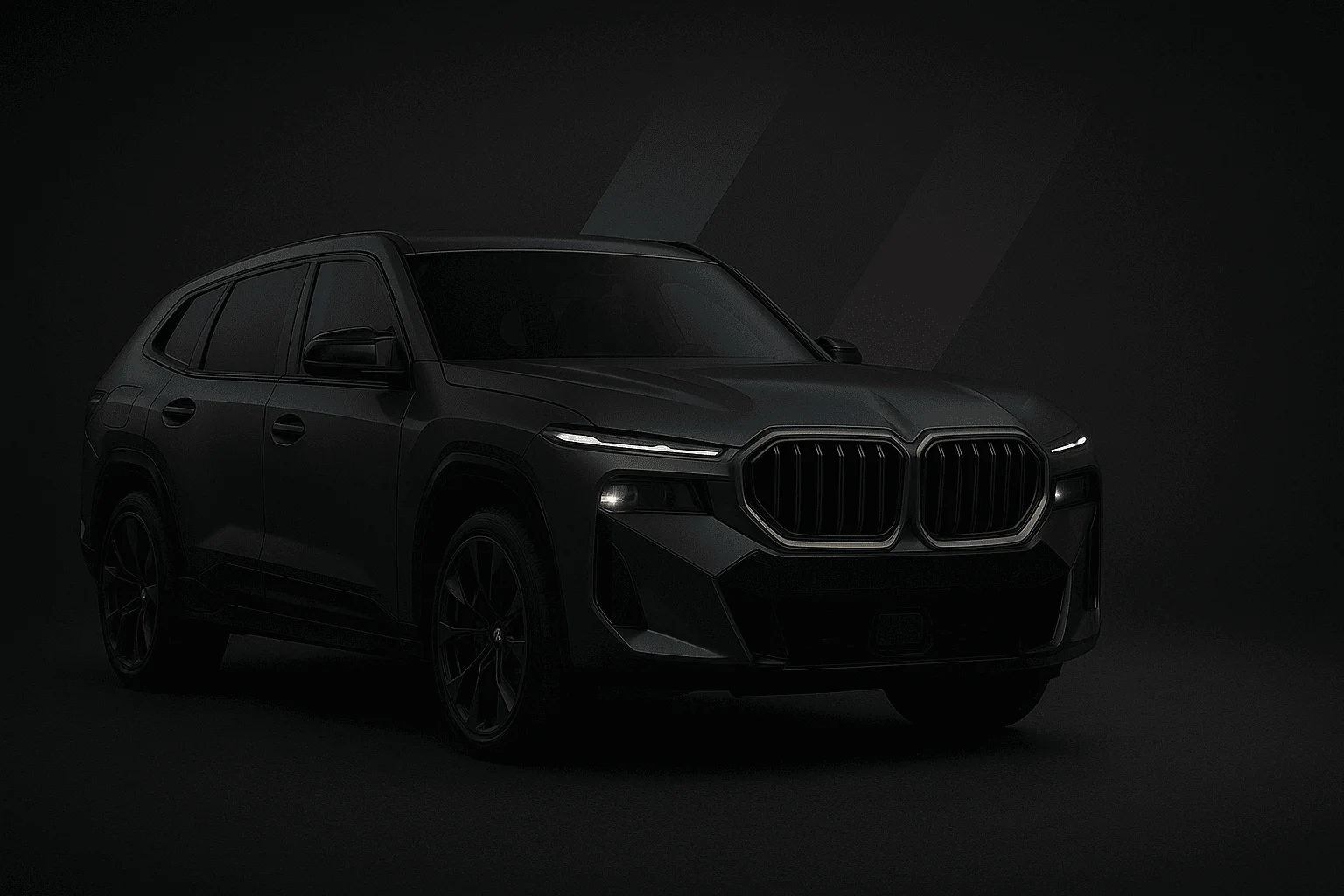 Dark studio photo of a BMW SUV used as a hero banner for BMW ISTA SQLiteDBs 4.55.12 global multi-language diagnostic databases.