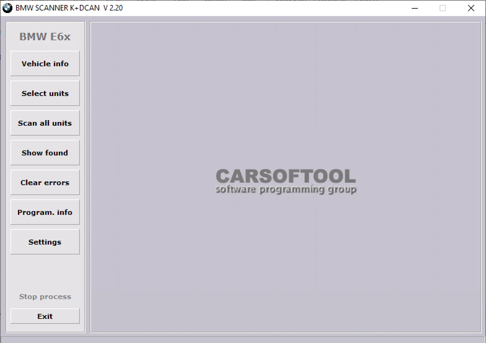 BMW Scanner4 v2.20 E6x module list showing CAS DME DSC and others