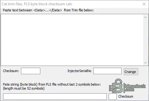 Caterpillar trim checksum calculator empty workspace before loading Data and FLS values