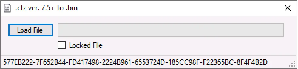 CTZ to BIN Converter v7.5+ with Load File button and optional Locked File handling visible