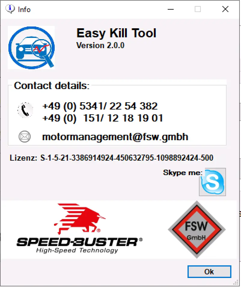 Easy Cal Tool 2.0.0 info screen showing version details and a checksum warning for safer ECU file handling.