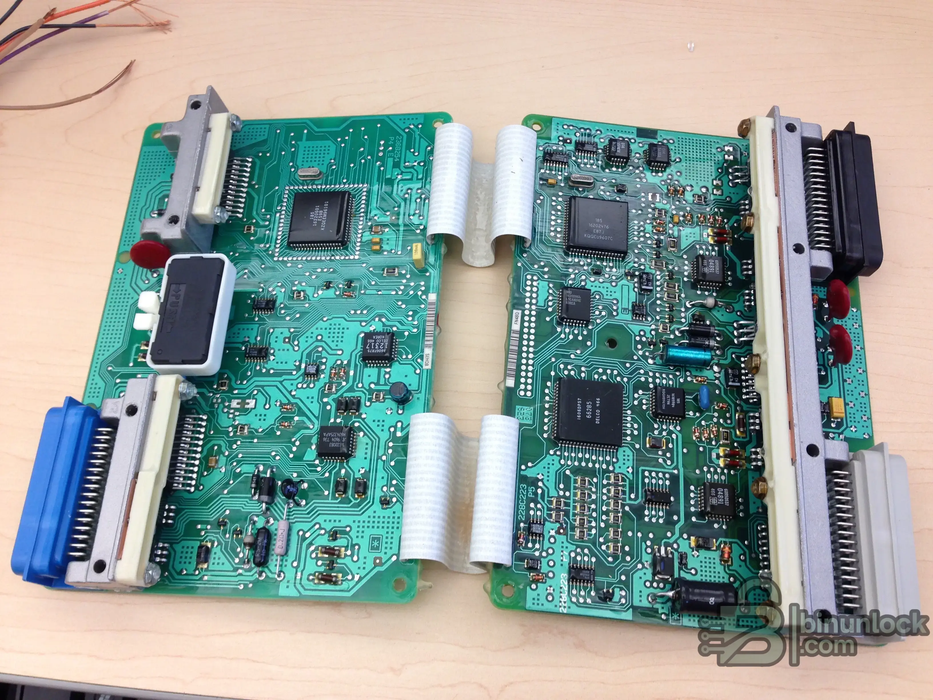 ECU board-level electronics example for EEPROM, MCU and module repair work.