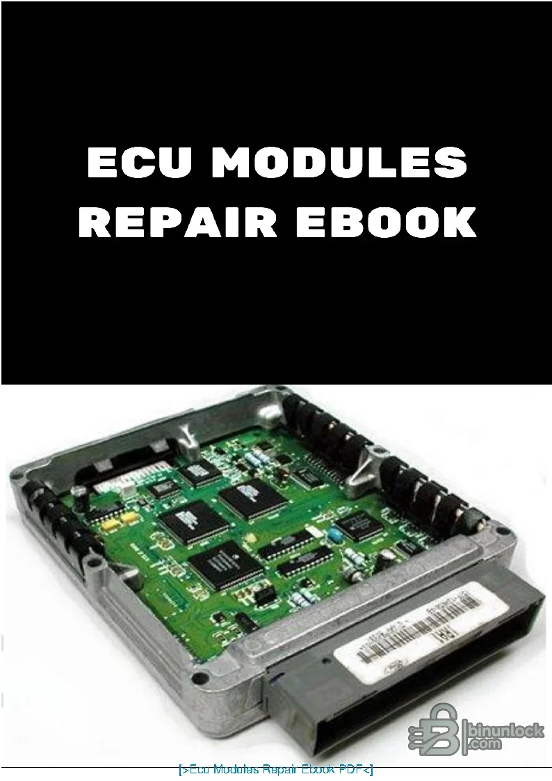 ECU modules repair e-book cover with an opened automotive engine control unit