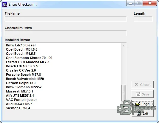 Efisio Checksum Corrector driver list for BMW, Opel, Ferrari, Porsche, Citroen, Maserati, Audi and Siemens ECU families