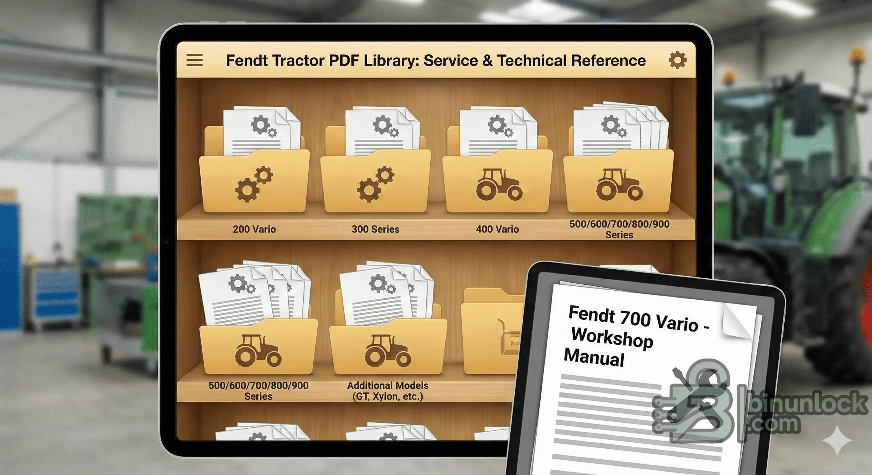 2002-2013 Fendt manual library file list showing Vario coverage, COM III documents, and technical data PDFs.