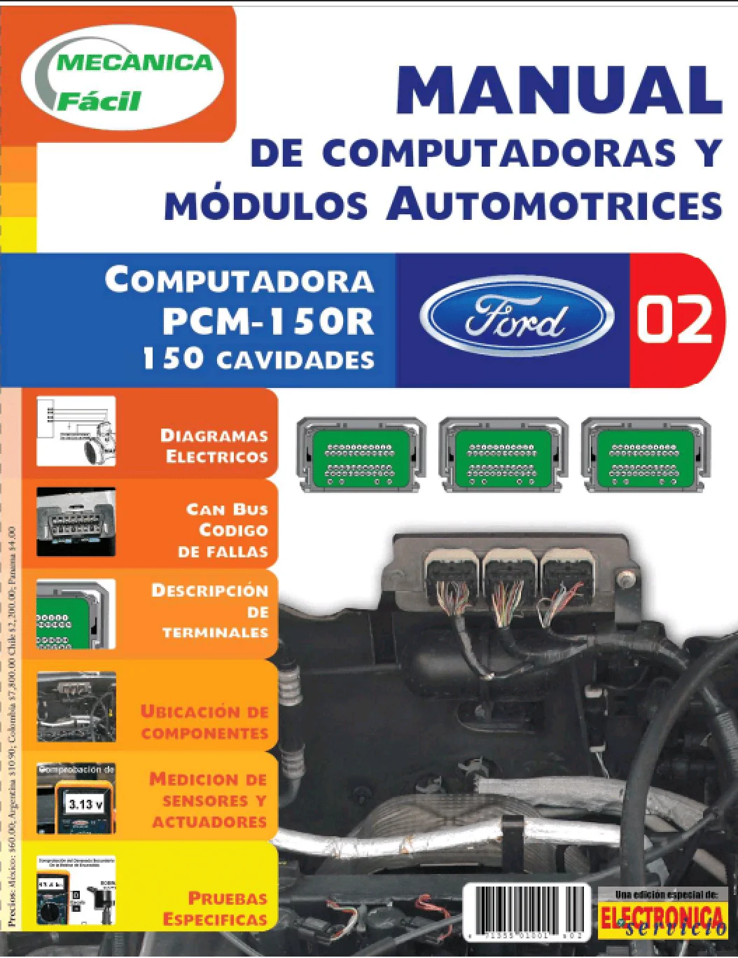 Ford PCM 150R 150 cavities wiring diagrams manual with CAN bus schematics connector views and terminal pinouts
