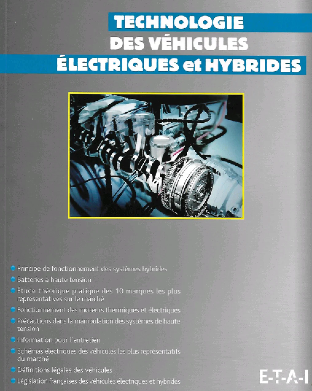 Hybrid and electric vehicle technology manual cover with systems list