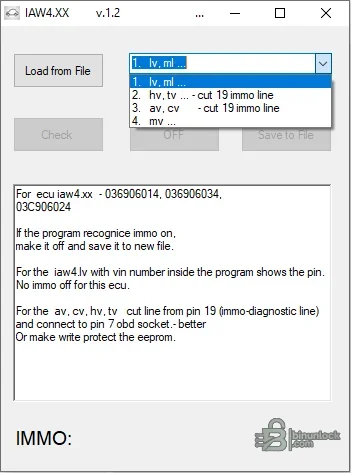 Magneti Marelli IAW4xx file utility with controller variants, load, check, output and supported ECU identifiers