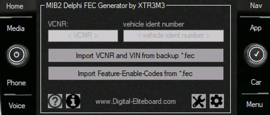 MIB2 Delphi FEC Generator with VCNR and VIN import and Feature Enable Codes load