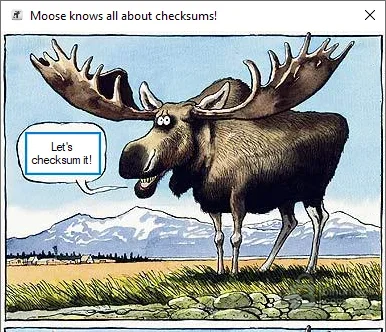 Moose checksum calculator start screen for compatible Volvo truck ECU binary files