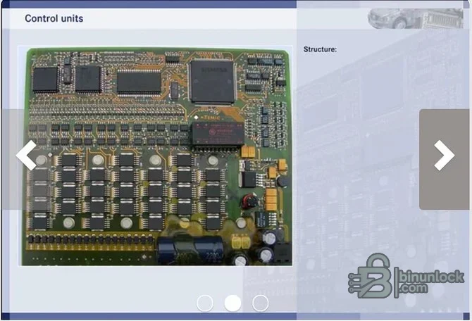 Training screen comparing ROM, RAM, EEPROM and flash memory in control units
