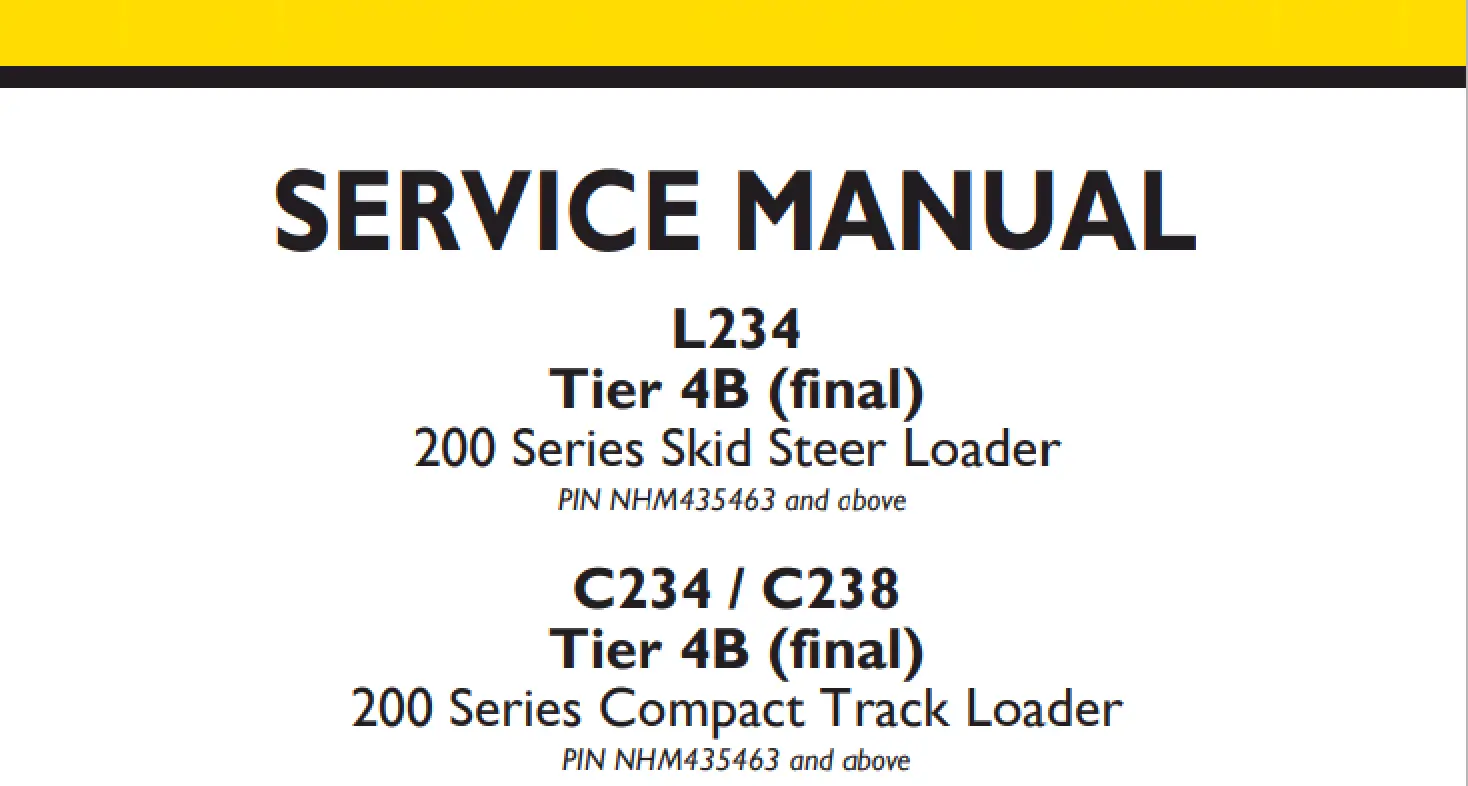 New Holland PowerStar 65 and 75 service manual cover with cab and without cab serial ranges for tractor maintenance and repair.
