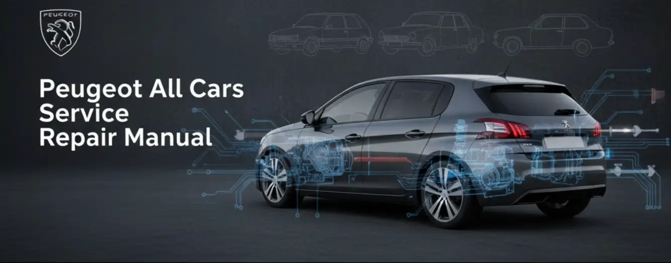 Peugeot all cars service repair manual pack 7.62 GB cover with digital vehicle diagrams.