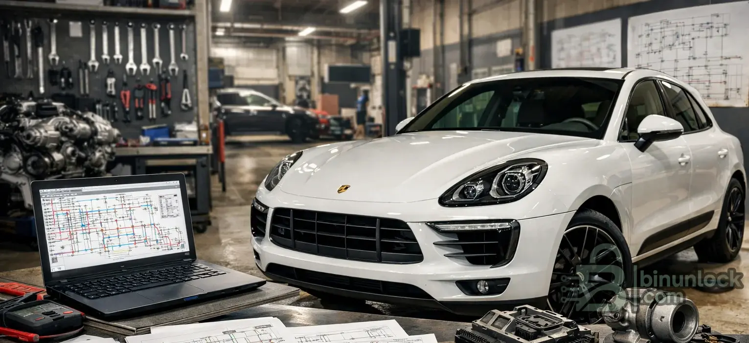 Porsche Macan 2017–2019 manual pack with service repair PDFs, parts manual, and system wiring diagrams for diagnostics.