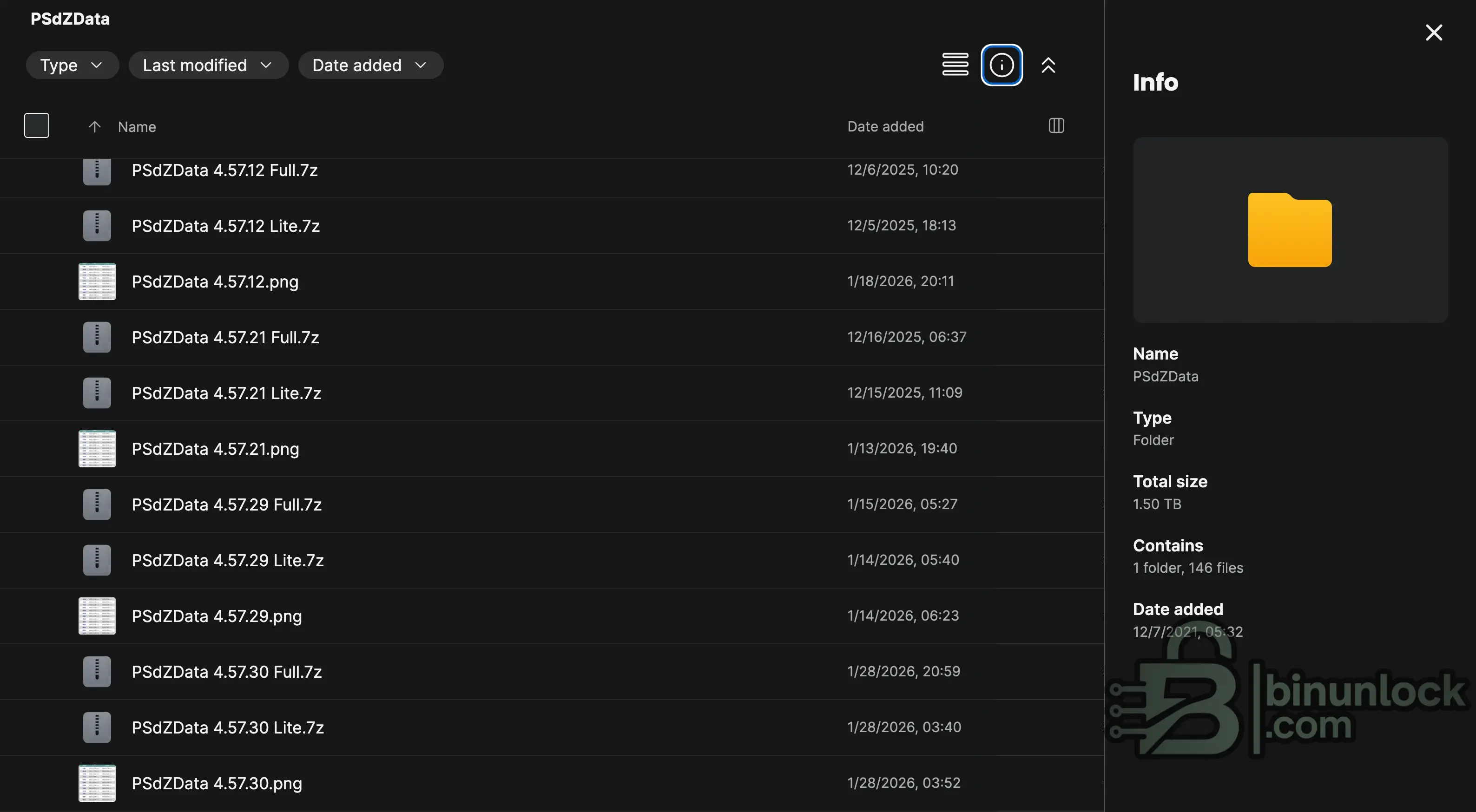 PSdZData folder listing with Full and Lite 7z archives (including PSdZData 4.57.30 Full.7z and PSdZData 4.57.30 Lite.7z) and info panel showing total size 1.50 TB and 146 files for BMW E-Sys ECU programming data.