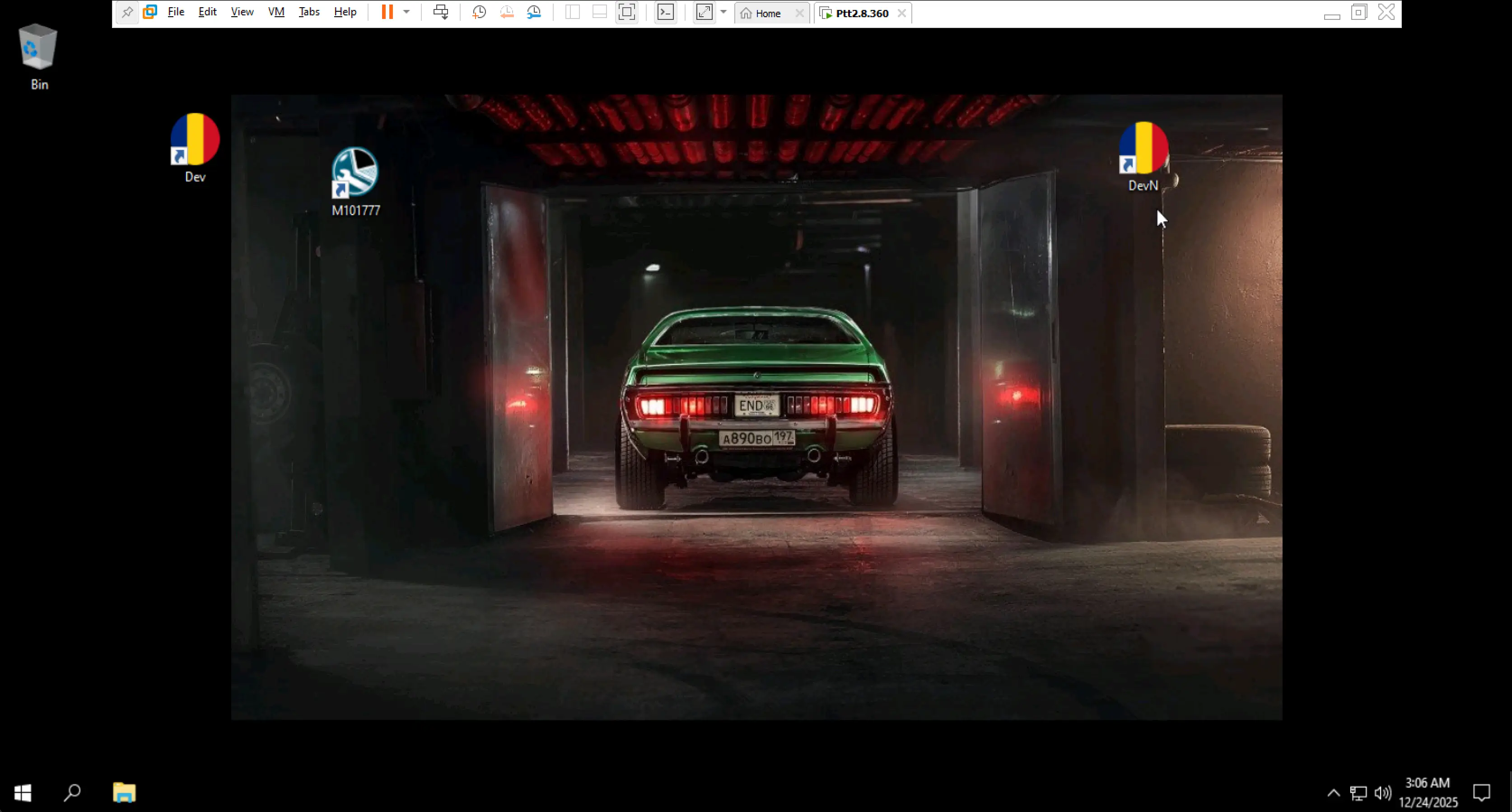 PTT v2.8.360 VMware desktop ready for diagnostics with quick access to tools and shortcuts