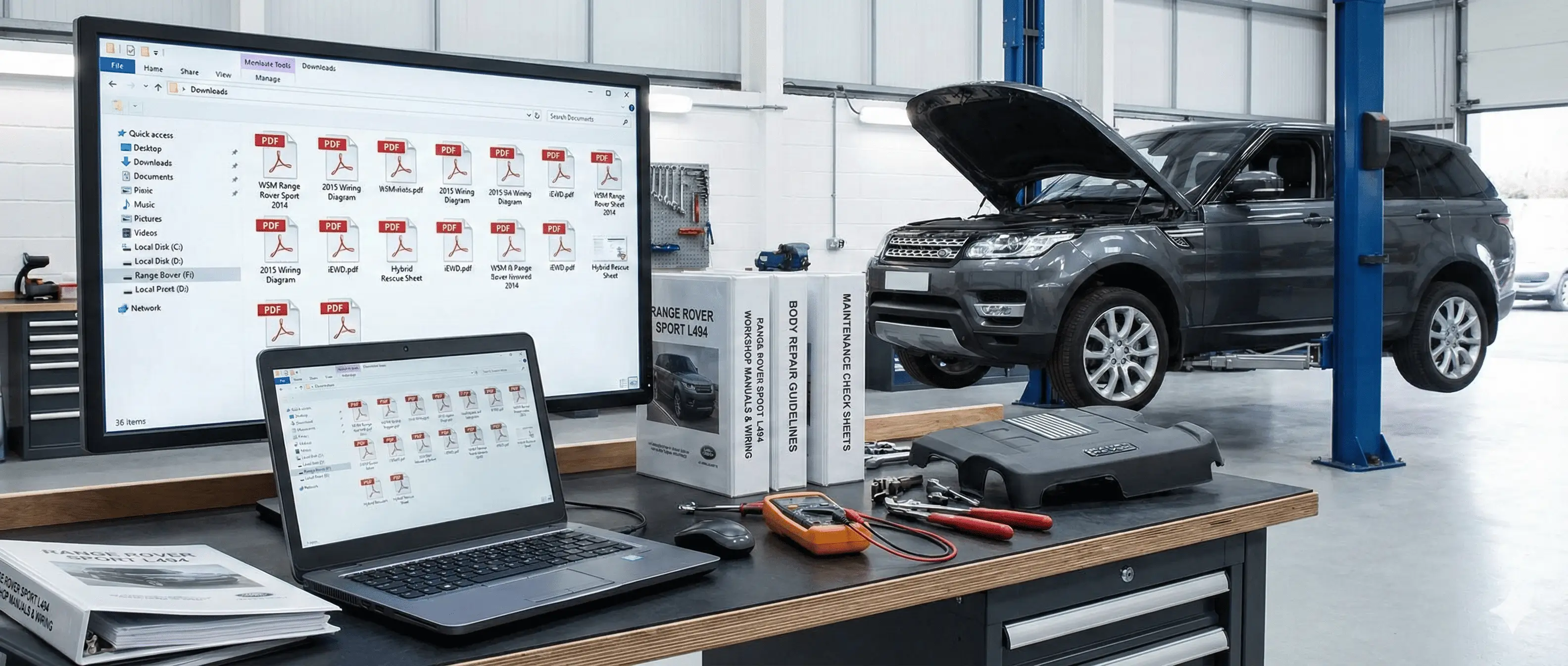 2015 Range Rover Sport L494 complete wiring diagram with circuits for tdv6 v6 and v8 systems for diagnostics and repair.