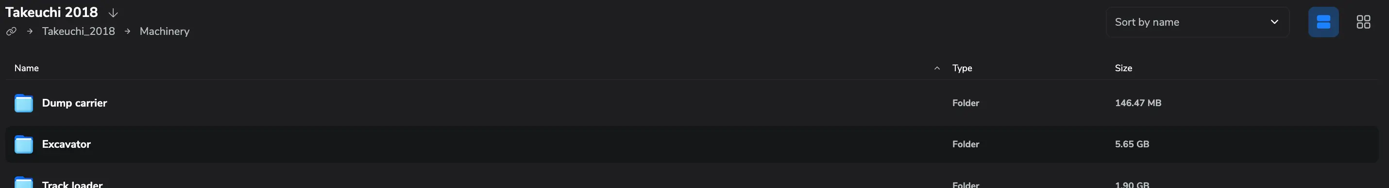 Takeuchi 2018 machinery manuals folders: dump carrier, excavator and track loader PDF documentation library