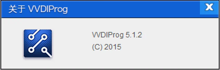 The 'About' window for VVDIProg software, showing the program version and copyright information.