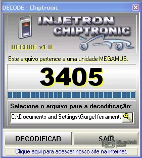 VW Decode Injetron interface identifying a Megamos immobilizer dump and displaying the recovered four-digit code