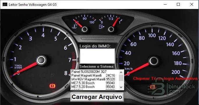 Volkswagen G4 and G5 PIN reader with dashboard, Magneti Marelli and Bosch ECU options