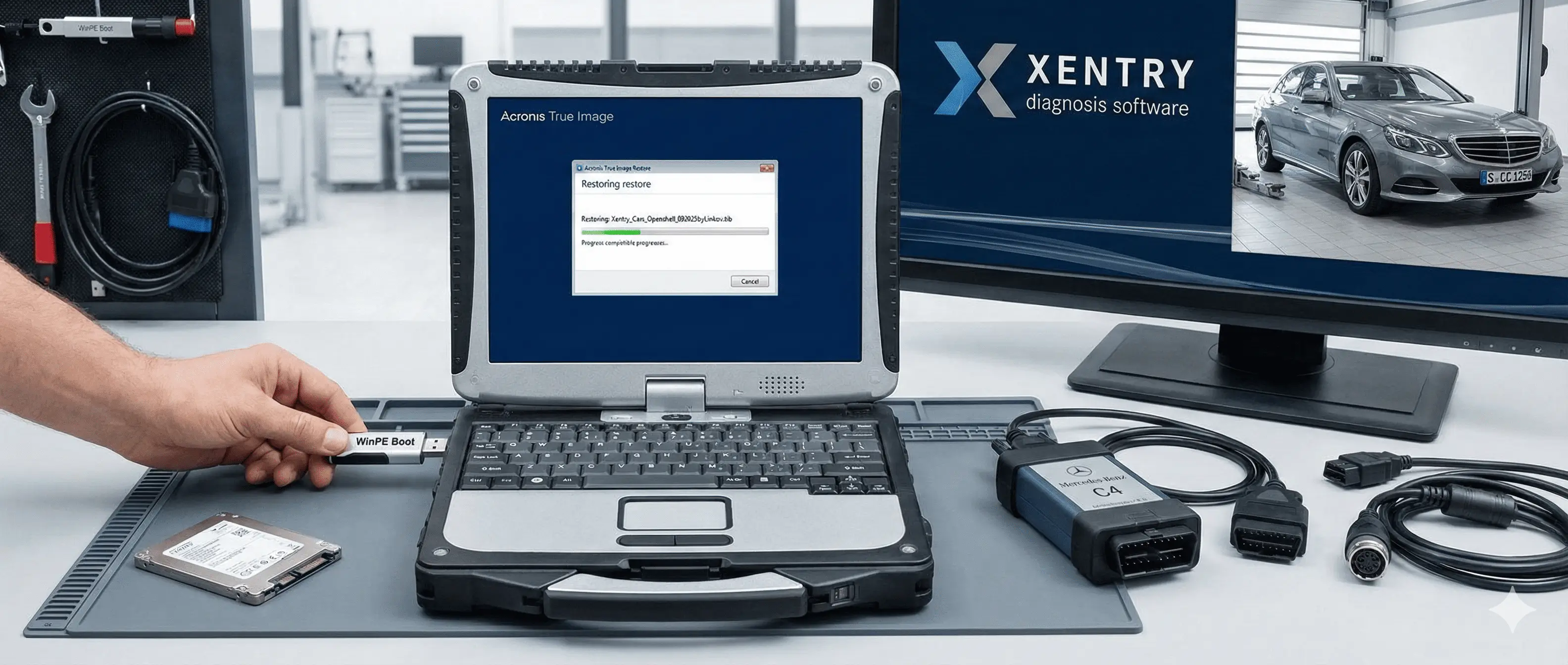Xentry OpenShell v09.2025 with XUS, HHT and DAS, SDconnect DoIP ready system restore for Mercedes diagnostics