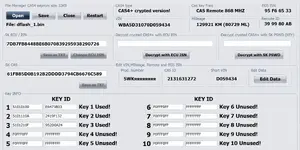 The main interface of the CAS4 and CAS4+ Editor v1.2, a tool designed to decrypt and edit the ISN from BMW modules with 5M48H or 1N35H processors.