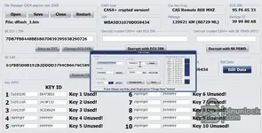 Demonstrating the advanced features of the CAS4/CAS4+ Editor, including the options to decrypt an encrypted ISN and view the hidden mileage history from an EEPROM dump.