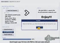 A guide showing the process of using the CAS2 to CAS3 Converter to automatically create a CAS3 (0L01Y) EEPROM file from a CAS2 (2K79X) dump for a vehicle repair or retrofit.