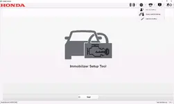 The main screen of the Honda Immobilizer Setup Tool, a part of the Honda diagnostic suite used for key and immobilizer programming.