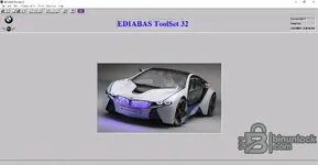 The main interface of EDIABAS ToolSet 32 (Tool32) version 4.0.3, an engineering tool for BMW diagnostics.