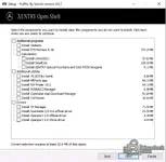 The main installation screen for XENTRY FullFix By Samik v4.8.1, showing selectable components like Vediamo, DTS Monaco 8.16, SeedCalc, and various J2534 drivers.