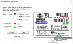 NISSAN NATS SIEMENS PIN Code Calculator (Tek-Tronics)