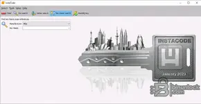 The Key blank search feature in InstaCode, used to find cross-references for key blanks from various manufacturers.