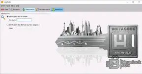 The Identify key function in InstaCode, allowing a locksmith to find key information by entering its blank number.