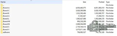 The file structure of the ODIS-S 25.0.3 data packs, showing large folders for each VAG brand like Audi, VW, and SEAT.