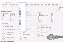 The VGSNAG2 Manager software with the Codename dropdown menu open, displaying a large list of factory software calibrations for 722.9 TCUs.