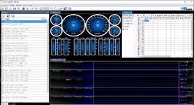 The powerful data logging interface of HP Tuners VCM Scanner, displaying customizable gauges, graphs, and a channel list for live engine data.