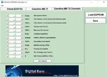 The Gasoline (ME 7) Channels tab of the calculator, which allows for simple tuning tweaks like idle speed, fuel, and ignition timing. The Gasoline (ME 7) Channels tab of the calculator, which allows for simple tuning tweaks like idle speed, fuel, and ignition timing.