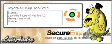 The splash screen for Toyota 4D Key Tool V1.1 by Luis Andre.