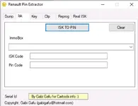 The Isk tab of the Renault Pin Extractor, which converts an ISK code into an immobilizer PIN code. The Isk tab of the Renault Pin Extractor, which converts an ISK code into an immobilizer PIN code.
