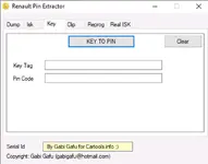 The Key tab of the Renault Pin Extractor, a utility for converting a key tag number into a PIN code. The Key tab of the Renault Pin Extractor, a utility for converting a key tag number into a PIN code.