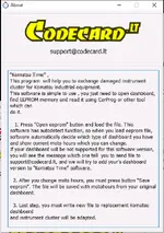 The About window for Komatsu Time by Codecard.lt, providing detailed step-by-step usage instructions. The About window for Komatsu Time by Codecard.lt, providing detailed step-by-step usage instructions.
