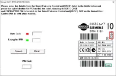 The Nissan NATS PIN code calculator for P12/N16 models, which reads the PIN from the Smart Entrance Control unit (SEC-E) label. The Nissan NATS PIN code calculator for P12/N16 models, which reads the PIN from the Smart Entrance Control unit (SEC-E) label.